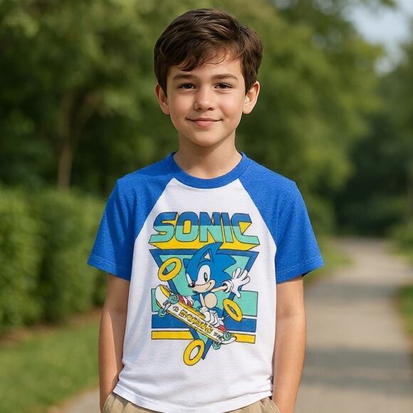 NWT Epic Threads Sonic The Hedgehog T-Shirt White/Blue L - Picture 1 of 8